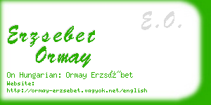 erzsebet ormay business card